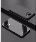 Electroplating Mirror Horizontal Flip Leather Case for Xiaomi Pocophone F1, with Holder(Black)
