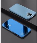 Electroplating Mirror Horizontal Flip Leather Case for Xiaomi Pocophone F1, with Holder(Sky blue)