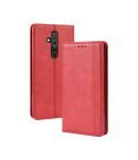 Magnetic Buckle Retro Crazy Horse Texture Horizontal Flip Leather Case for Nokia X71 / 8.1 Plus, with Holder & Card Slots & Photo Frame(Red)