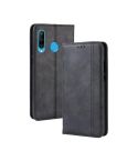 Magnetic Buckle Retro Crazy Horse Texture Horizontal Flip Leather Case for  Huawei Enjoy 9s (P Smart+ 2019)    , with Holder & Card Slots & Photo Frame(Black)