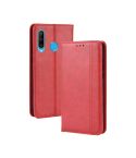 Magnetic Buckle Retro Crazy Horse Texture Horizontal Flip Leather Case for  Huawei Enjoy 9s (P Smart+ 2019)    , with Holder & Card Slots & Photo Frame(Red)