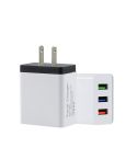 2A 3USB Mobile Phone Travel Charger US PLug(black)