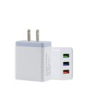 2A 3USB Mobile Phone Travel Charger US PLug(gray)
