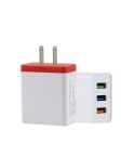 2A 3USB Mobile Phone Travel Charger US PLug(red)