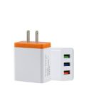2A 3USB Mobile Phone Travel Charger US PLug(orange)