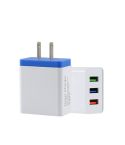 2A 3USB Mobile Phone Travel Charger US PLug(blue)