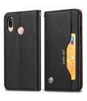 Knead Skin Texture Horizontal Flip Leather Case for Huawei Y6 (2019) / Y6 Pro(2019)/ Enjoy 9e, with Photo Frame & Holder & Card Slots & Wallet(Black)