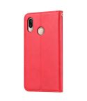 Knead Skin Texture Horizontal Flip Leather Case for Huawei Y6 (2019) / Y6 Pro(2019)/ Enjoy 9e, with Photo Frame & Holder & Card Slots & Wallet(Red)