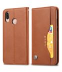 Knead Skin Texture Horizontal Flip Leather Case for Huawei Y6 (2019) / Y6 Pro(2019)/ Enjoy 9e, with Photo Frame & Holder & Card Slots & Wallet(Brown)