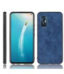 For vivo V19 (Indonesia) Shockproof Sewing Cow Pattern Skin PC + PU + TPU Case(Blue)