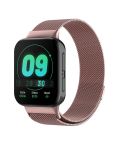 For OPPO Watch 41MM Smart Watch Milanese Stainless Steel Metal Watch Band (Rose Pink)