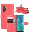 For Motorola Edge+ Litchi Texture Horizontal Flip Protective Case with Holder & Card Slots & Wallet(Red)