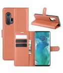 For Motorola Edge+ Litchi Texture Horizontal Flip Protective Case with Holder & Card Slots & Wallet(Brown)