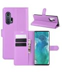 For Motorola Edge+ Litchi Texture Horizontal Flip Protective Case with Holder & Card Slots & Wallet(Purple)