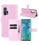 For Motorola Edge+ Litchi Texture Horizontal Flip Protective Case with Holder & Card Slots & Wallet(Pink)