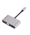 5 in 1 Type-C To HDMI + VGA + USB 3.0 + Audio Port + PD Port HUB Adapter(Grey)