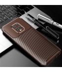 For Xiaomi Redmi 10X 5G Carbon Fiber Texture Shockproof TPU Case(Brown)