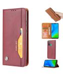 For Huawei P Smart 2020 Knead Skin Texture Horizontal Flip Leather Case with Photo Frame & Holder & Card Slots & Wallet(Wine Red)
