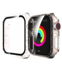 For Apple Watch Series 6 & SE & 5 & 4 44mm Glitter Powder PC + Tempered Glass Screen Film Integrated Case(Gold)