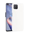 For OPPO A92s Shockproof Crocodile Texture PC + PU Case(White)