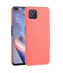 For OPPO A92s Shockproof Crocodile Texture PC + PU Case(Red)