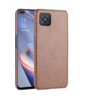For OPPO A92s Shockproof Crocodile Texture PC + PU Case(Brown)