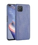 For OPPO A92s Shockproof Crocodile Texture PC + PU Case(Blue)