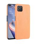 For OPPO A92s Shockproof Crocodile Texture PC + PU Case(Orange)