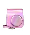 Richwell Portable Aurora  PU Leather Camera Case Camera Bag with Shoulder Strap, Suitable for Fujifilm Instax Mini 11(Rose Pink)