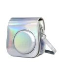 Richwell Portable Aurora  PU Leather Camera Case Camera Bag with Shoulder Strap, Suitable for Fujifilm Instax Mini 11(Silver)