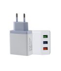 2A 3 USB PortsTravel Charger, EU Plug(Grey)