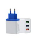 2A 3 USB PortsTravel Charger, EU Plug(Blue)