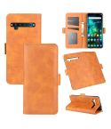 For TCL 10 Pro Dual-side Magnetic Buckle Horizontal Flip Leather Case with Holder & Card Slots & Wallet(Yellow)