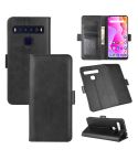 For TCL 10L Dual-side Magnetic Buckle Horizontal Flip Leather Case with Holder & Card Slots & Wallet(Black)