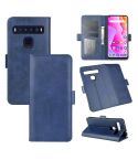 For TCL 10L Dual-side Magnetic Buckle Horizontal Flip Leather Case with Holder & Card Slots & Wallet(Dark Blue)