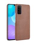 For Huawei Honor 30 Youth/Honor 30 Lite Shockproof Crocodile Texture PC + PU Case(Brown)
