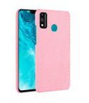 For Huawei Honor 9X Lite Shockproof Crocodile Texture PC + PU Case(Pink)