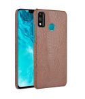 For Huawei Honor 9X Lite Shockproof Crocodile Texture PC + PU Case(Brown)