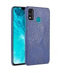 For Huawei Honor 9X Lite Shockproof Crocodile Texture PC + PU Case(Blue)