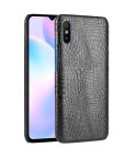 For Xiaomi Redmi 9A Shockproof Crocodile Texture PC + PU Case(Black)