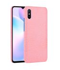 For Xiaomi Redmi 9A Shockproof Crocodile Texture PC + PU Case(Pink)