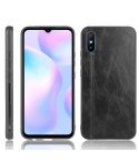 For Xiaomi Redmi 9A Shockproof Sewing Cow Pattern Skin PC + PU + TPU Case(Black)