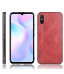 For Xiaomi Redmi 9A Shockproof Sewing Cow Pattern Skin PC + PU + TPU Case(Red)