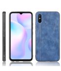 For Xiaomi Redmi 9A Shockproof Sewing Cow Pattern Skin PC + PU + TPU Case(Blue)