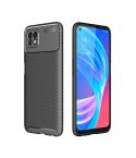 For OPPO A72 Carbon Fiber Texture Shockproof TPU Case(Black)