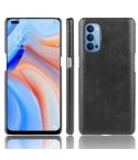For Oppo Reno4 Shockproof Litchi Texture PC + PU Case(Black)