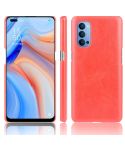 For Oppo Reno4 Shockproof Litchi Texture PC + PU Case(Red)