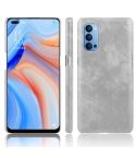 For Oppo Reno4 Shockproof Litchi Texture PC + PU Case(Gray)