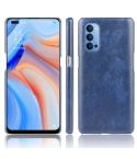 For Oppo Reno4 Shockproof Litchi Texture PC + PU Case(Blue)