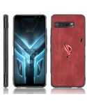 For Asus ZS661KS/ ROG Phone 3 Strix Shockproof Sewing Cow Pattern Skin PC + PU + TPU Case(Red)